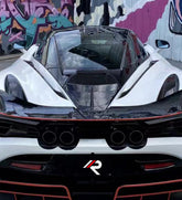 McLaren 720S 2018 2019 2020 2021 2022 2023 with Aftermarket Parts - Man Style Rear Engine Cover Pre-preg Carbon Fiber from Aero Republic